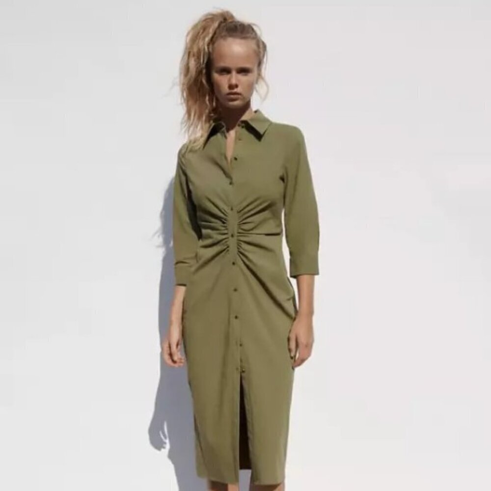 Zara Women's Green Dress SIZE XS 3564/065/506